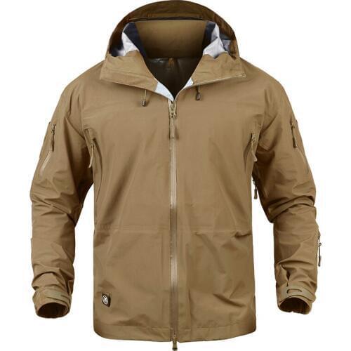 Military Tactical Hard Shell Jacket Men Waterproof Camouflage Army Jacket Spring Pocket Hoodie Multicam Light Windbreaker Coat