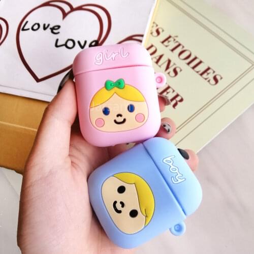 Lovers Cartoon Cute Wireless Earphone Case For AirPods 2 Silicone Charging Headphones Case for Air pod cases Protective luxury C