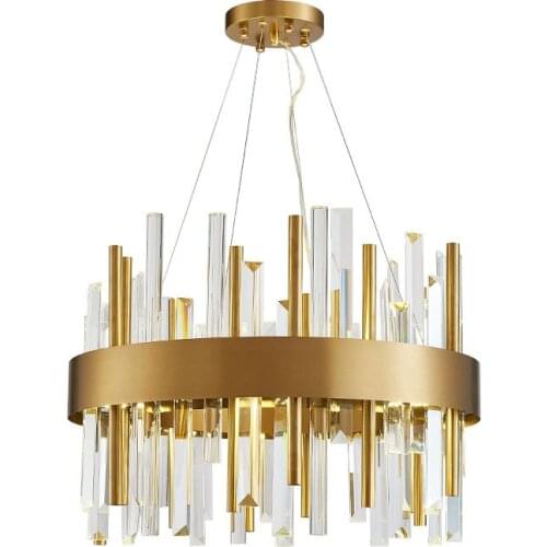 New modern crystal chandelier for living room round led cristal light lustre bedroom decor gold/black hanging lighting fixtures