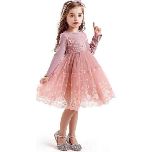 Autumn Winter Baby Girls Princess Dress Long Sleeves Casual Wear Daily School Clothes Fluffy Cake Dresses Childrens Clothing