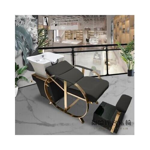 Barber shop flushing bed hairdressing shampoo bed hair salon shampoo bed semi-lying high-end factory outlet