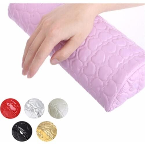 Professional Hand Cushion Holder Soft PU Leather Sponge Arm Rest Love Heart Design Nail Pillow Manicure Art Supplies Hand Pillow