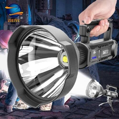 New P70 Strong Light Searchlight,outdoor Multi-function Lighting LED Flashlight,long-range Waterproof Rechargeable Portable Lamp