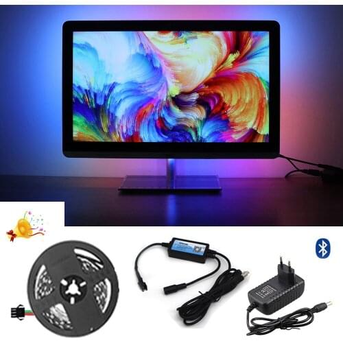USB Computer Monitor Backlight Full Kit Desktop PC Screen DIY Ambient Lighting WS2812B RGBIC LED Strip for Win7 64 Bit Above 5V