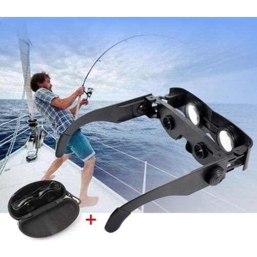 Portable Fishing Telescope Glasses Style Binoculars 6X Magnifier Adjustable Eyewear with Storage Case Fishing Accessories