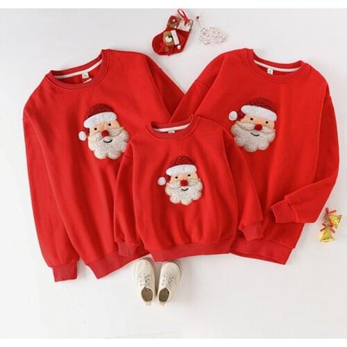 Family Look New Year Family Matching Clothes Warm Christmas Sweater Outfits Sweatshirt Father Mother Daughter Kids Xmas Clothing