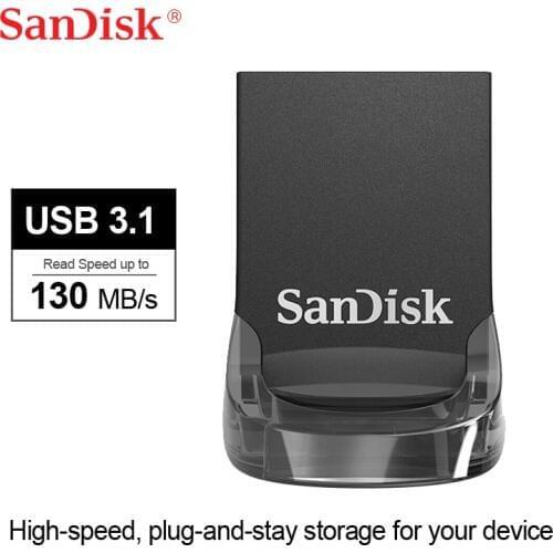SanDisk Ultra Fit USB 3.1 Flash Drive CZ430 64GB 128GB 256GB Mini USB3.1 Pen Drive Up To 130MB/s High Speed USB Stick 16GB 32GB