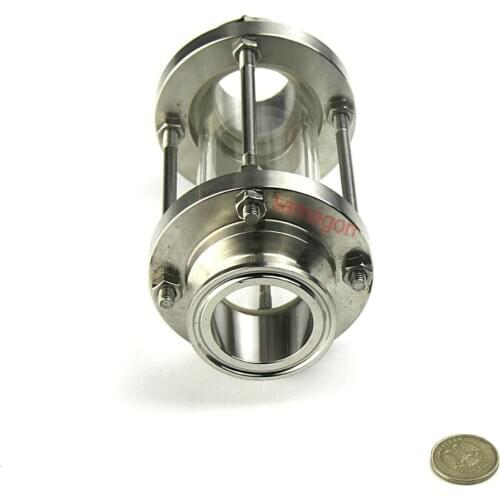 1.5" Sanitary Sight Glass Stainless Steel 304 In-Line Sight Glass Tri-clamp Clamp Flow Sanitary Straight Sight Glass