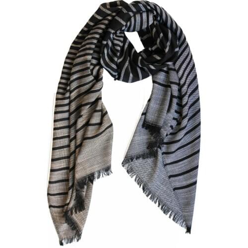Mens Scarf Brown Khaki Gray With Striped Lines Scarf Fereti Top Men Fashion Chic Style