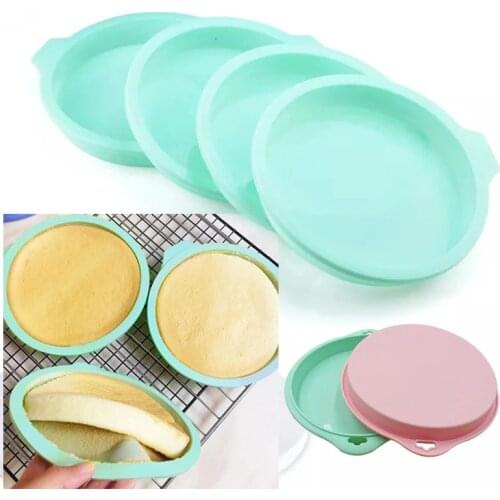 Silicone Cake Round Shape Mold High Temperature Resistance DIY Desserts Kitchen Bakeware Mousse Cake Moulds Baking Pan Tools