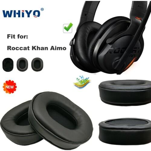 Replacement Ear Pads for Roccat Khan Aimo Headset Parts Leather Cushion Velvet Earmuff Earphone Sleeve Cover