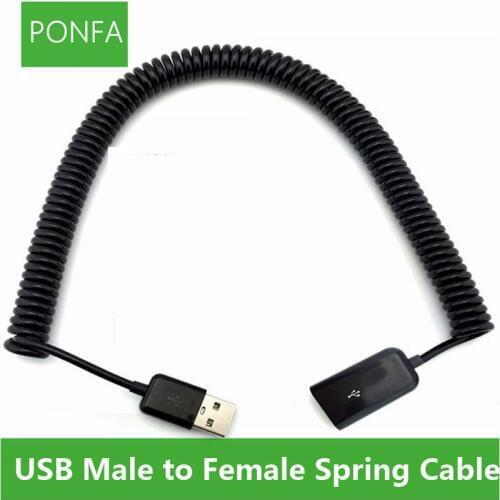 Brand new high quality. USB Cable Telescopic Female to Male USB Line Spring Scaling USB Male to Female Extension cord 50CM-200CM