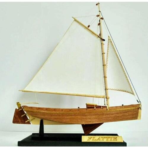 Solid wood Sailboat model assembly kit 1:35 FLATTLE fishing boat model building kits cherry