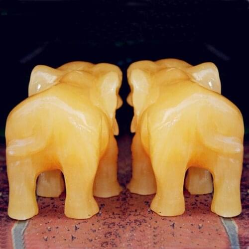 Natural topaz Elephant town house evil spirits lucky feng shui decorations