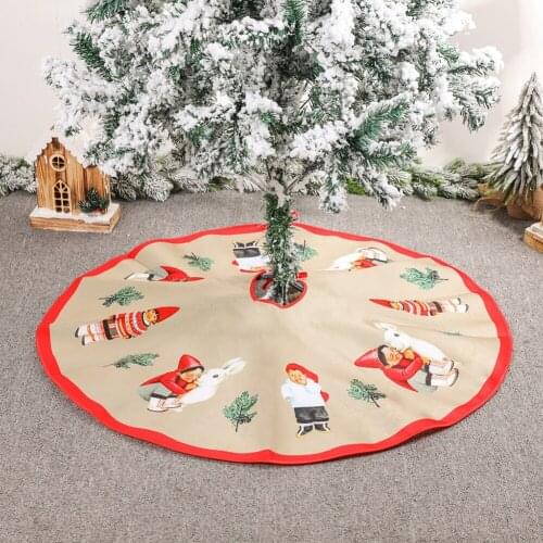 Christmas Tree Skirt 90cm Round Carpet Christmas Decorations For Home Floor Pad Xmas Tree Skirts