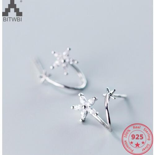 Delicate Wholesale Japan Korea Style 925 Sterling Silver Fashion Sweet Beautiful Flower Stud Earring Women Jewelry
