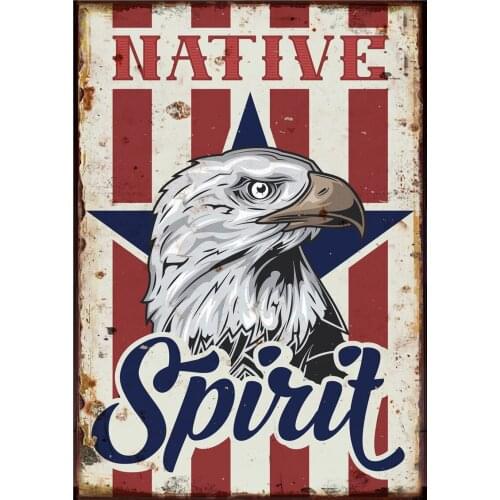 Tin Sign Welcome Sign in Home Decor Vintage Metal Plate Garden Decoration Outdoor American Flag Decor for Kitchen Metal Wall Art