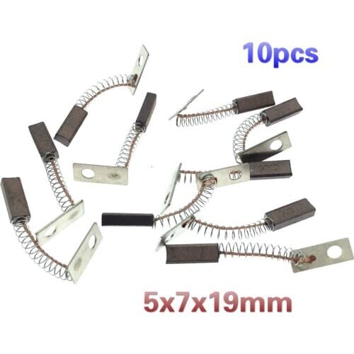 10pcs 5x7x19 High copper car generator carbon brush regulator rear outlet with spring strip for Proton Preve turbo radiator fan