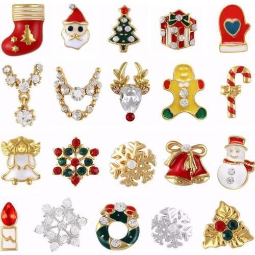 10PCS gold silver metal 3d Diamonds nail art christmas decorations charms nails glitter rhinestones nail supplies jewelry