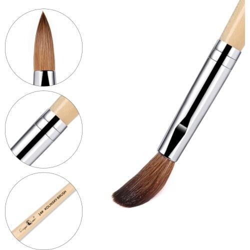 Real kolinsky hair Oval Kolinsky Brush ombrenails sizes 8# 10# 12# 14# 16# 18# acrylic nail brush