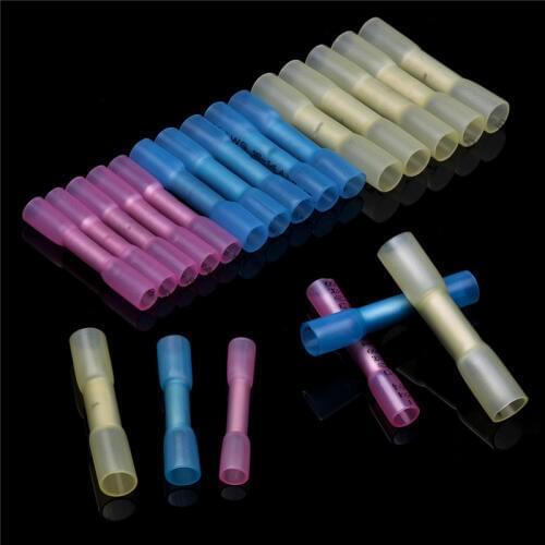 100PCS Insulated Heat Shrink Terminals Butt Electrical Splice Wire Connector Cable Crimp Terminals Connectors 0.5-6.0mm2