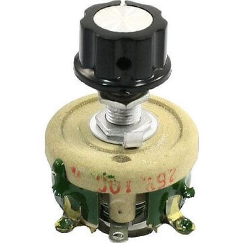 25W 100 Ohm Ceramic Wirewound Potentiometer Rotary Resistor Rheostat