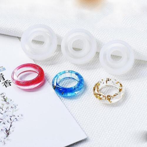 3Pcs Transparent Silicone Mould Dried Flower Resin Decorative Craft Diy Arc Ring Mold Type Epoxy Resin Molds For Jewelry
