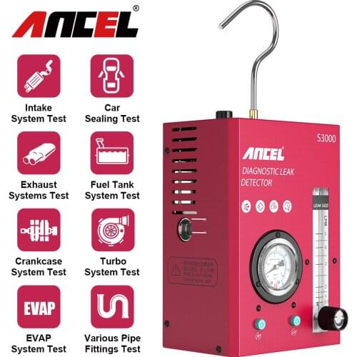 ANCEL S3000 Car Smoke Leak Detector Tool Automotive Pipeline Smoke Generator For Cars Auto Exhaust Gas Analyzer Diagnostic 12V