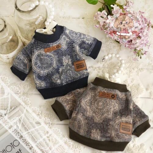 Free Shipping Winter High Quality Classical Printed Thick Hoodie Long Sleeved Jacket Dog Coat T Shirt Pet Clothes Apparel