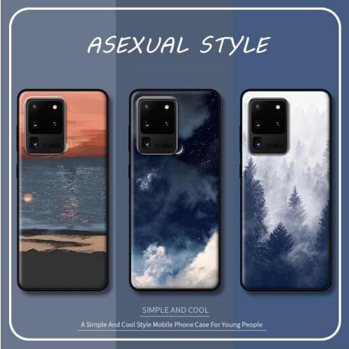 For Samsung Galaxy S21 Ultra Phone Case Funda Samsung A12 A51 5G A71 4G A21S A31 M12 M31 Prime S30 Cover Forest Couple TPU Coque