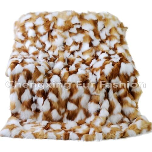 CX-D-56 2016 New Throw Luxury Genuine Fox Fur Blanket for Winter