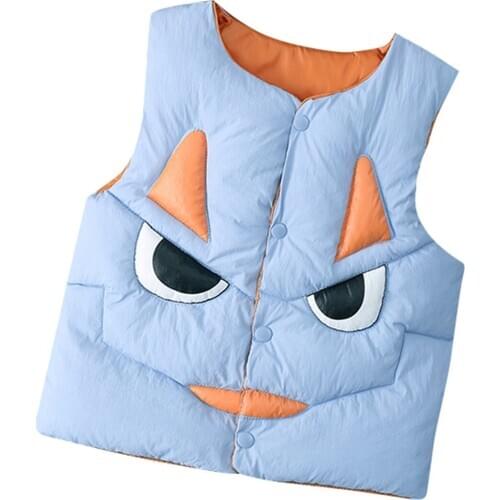 Childrens Down Cotton Vest Autumn Winter Funny Cartoon Warm Outerwear Waistcoat Toddler Kids Gilet Fille Coats Жилетка