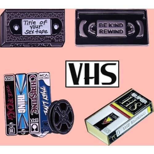 John Carpenter VHS Collection Enamel Pin with Film Reel Extra Flair Design Cool Horror Fan Boyfriend Gift