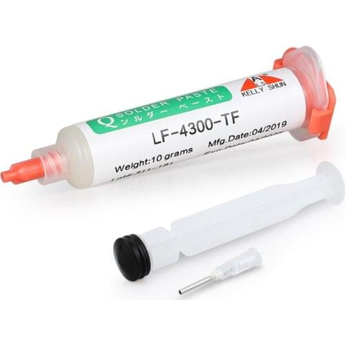 Kellyshun LF-4300-TF Syringe Soldering Flux Environmentally Friendly Washing Type Welding Fluxes Welding And Repair 10g