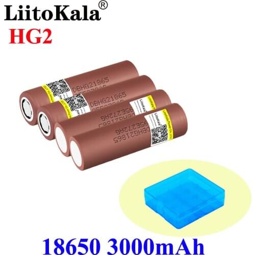 Hot LiitoKala HG2 18650 3000mah High power discharge Rechargeable batteries power high discharge,30A large current