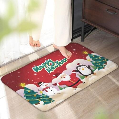 Creative Christmas Soft Flannel Carpets for living room Home Decor Carpet 3D Christmas Santa Claus Print Kitchen Anti-slip Mats