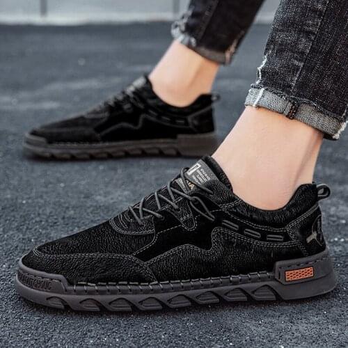 Luxury MensGenuine Leather Comfortable Fashion Men Sneakers Breathable Hiking Sport Outdoor Breathable Shoes men sneakers