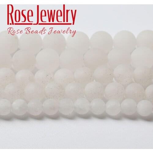 Dull Polish Matte White Jades Stone Beads Round Loose Spacers Beads For Jewelry Making DIY Bracelets 4 6 8 10 12mm 15" Wholesale