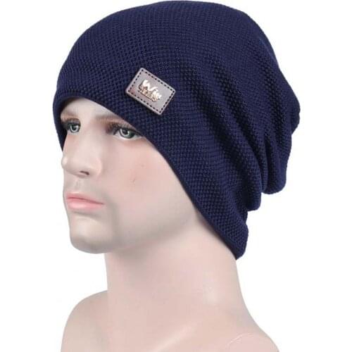Outdoor Supplies Fashionable Winter Soft Warm Beanies Cap Daily Costume Knitted Cuffed Beanie Non-shedding for Male