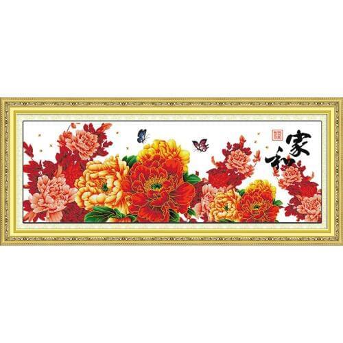 Wealth forever cross stitch kit flower 18ct 14ct 11ct count printed canvas stitching embroidery DIY handmade needlework