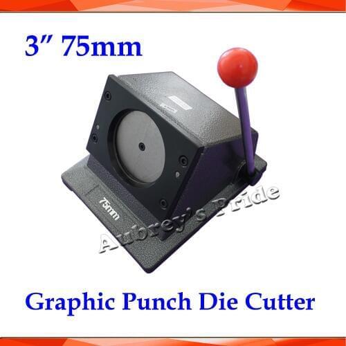 NEW Heavy Duty Manual 3" 75mm Multi Sheets Stand Paper Graphic Punch Die Cutter for Pro Button Maker