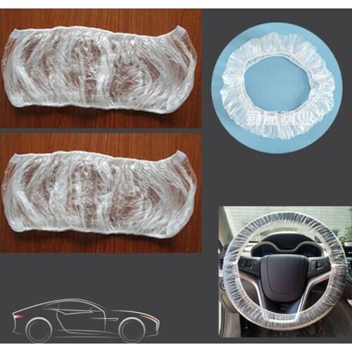 100pc Universally Car Disposable Plastic Steering Wheel Cover Waterproof For Car
