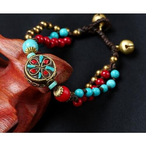 5 Designs vintage Nepal bracelet, New handmade braided bracelet nature stones,Original Design Simple ethnic bracelet