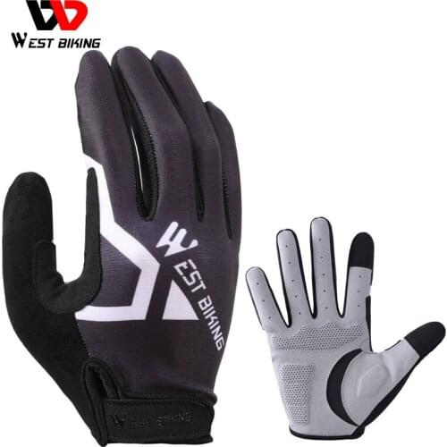 WEST BIKING Cycling Gloves Full Finger Touch Screen Unisex Fitness Wear-resistant Non-slip Outdoor Sports MTB Road Bike Gloves