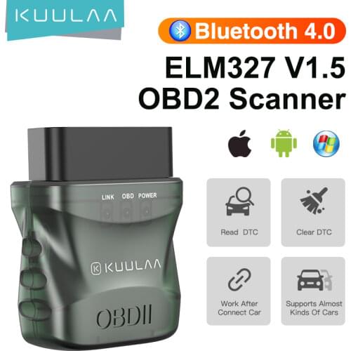 KUULAA ELM327 V1.5 OBD2 Scanner Bluetooth 4.0 ELM 327 OBD 2 Car Auto Diagnostic Tool for Android/PC/IOS BT4.0 OBDII Code Reader