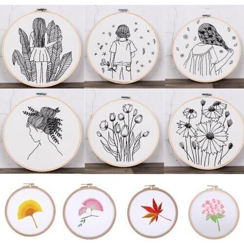 Sketch Simple Embroidery Kit Handmade DIY Fabric Novice European Embroidery Kit Home Decoration