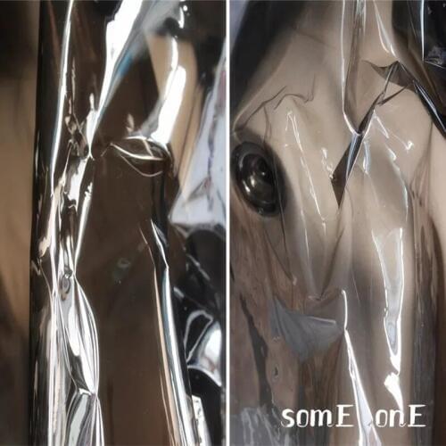 Tpu Fabric transparent Tea grey PVC Liquid Plastic film DIY Waterproof Clothes Raincoat Crystal Bags Decor Designer Fabric