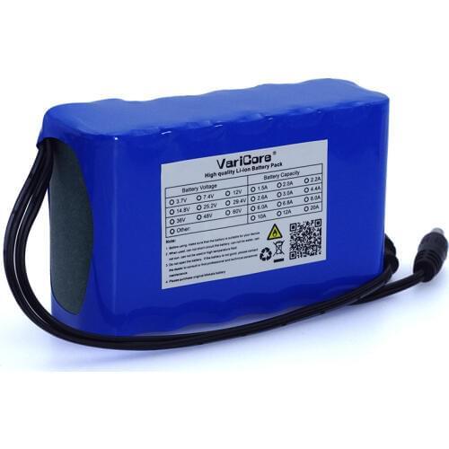 VariCore 12V 10Ah 18650 li-ion battery pack 10000mAh with BMS Circuit Protection Board DC 5.5*2.1mm high capacity backup power
