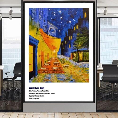 Vincent Van Gogh Cafe Terrace Art Prints Exhibition Vintage Canvas Poster Abstract Painting Wall Pictures for Living Room