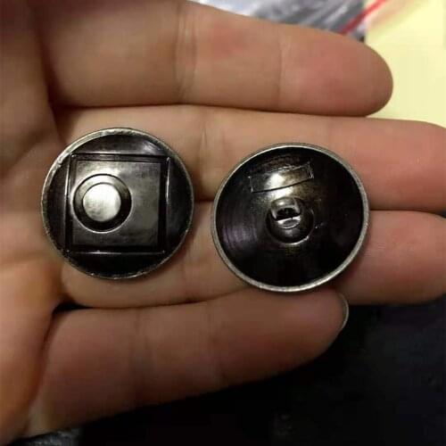 High-grade metal buttons new style 10 pieces a lot black square figure buttons clothes jewelry accessories buttons